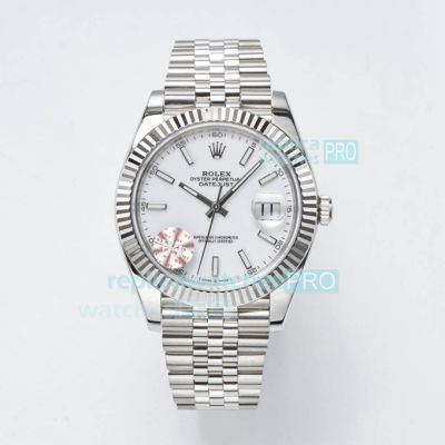 WF Factory Rolex Datejust II Jubilee Watch White Dial Fluted Bezel 41MM